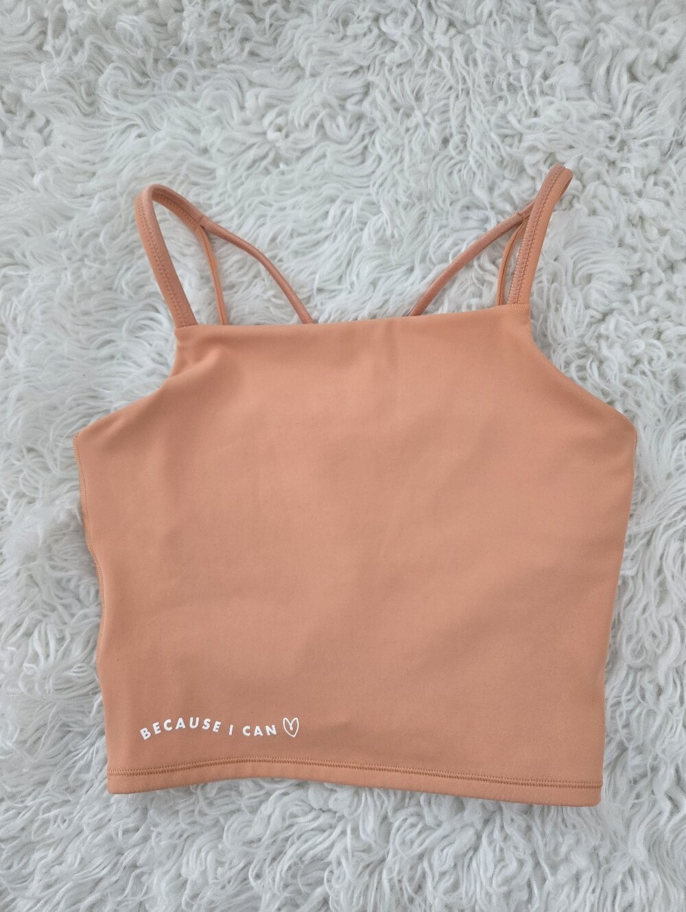 Athleta Girl + Simone Biles SB Longline Sports Bra peach. Size Large